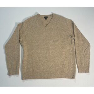 J.‎ Crew Size Large Men's 100% Lambswool V-Neck Jumper Sweater Tan